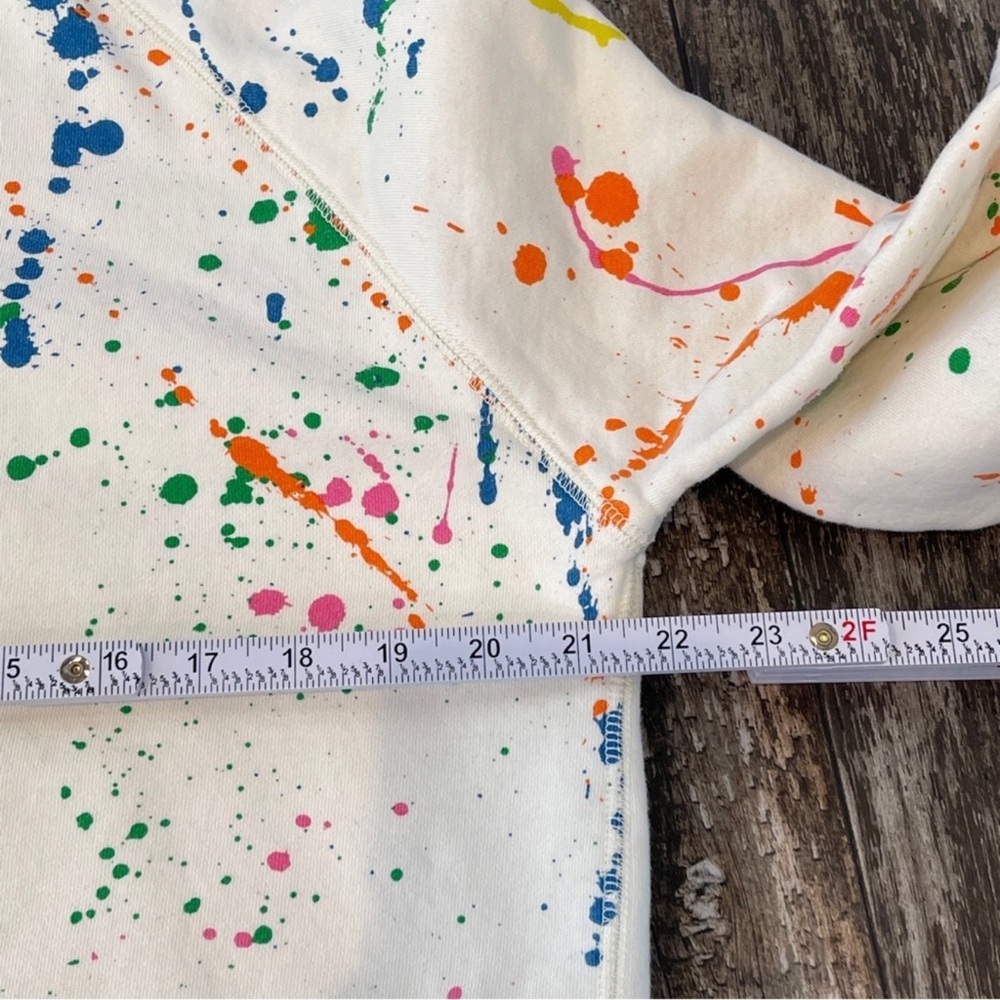 Teddy Fresh Paint Spatter Hoodie Sweatshirt Mens Small White - Picture 7 of 11